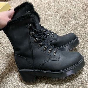 Dr. Marten Leona fur lined